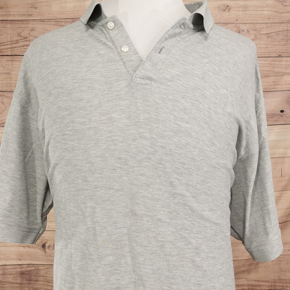 Roundtree & Yorke Gold Label Polo Shirt Mens Big 3XLT Gray 100% Cotton Knit